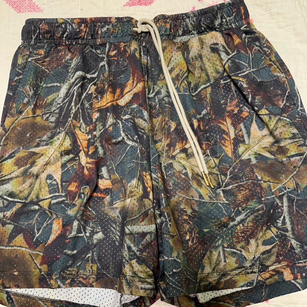 Camouflage Print Men's Outdoor Shorts with Drawstring